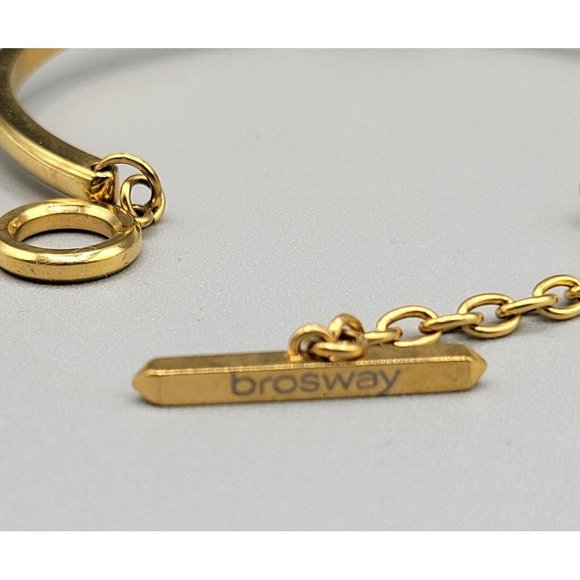 BROSWAY CHAKRA Bracelet Swarovski Crystal Gold Stainless Steel Finish Semi Rigid - Picture 4 of 5